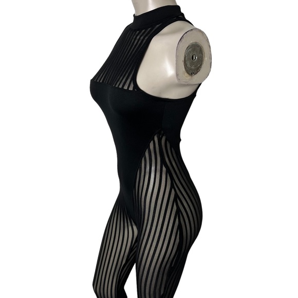 SOLD/Sexy Black Mesh Fashion Jumpsuit - Picture 7 of 15